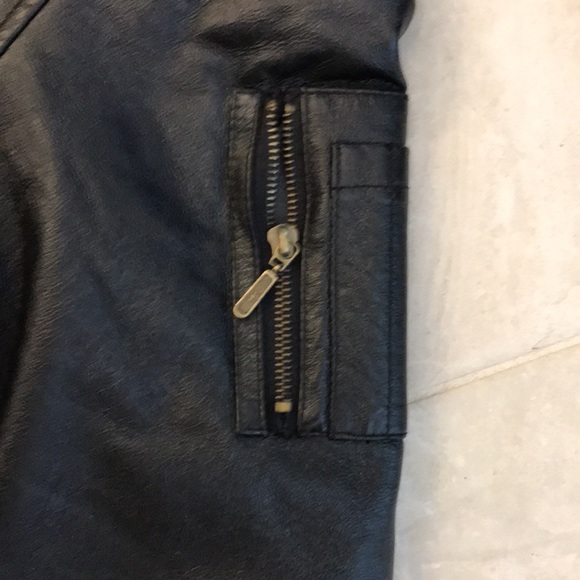 Sequence Genuine Black Leather Jacket with hood - Picture 2 of 8